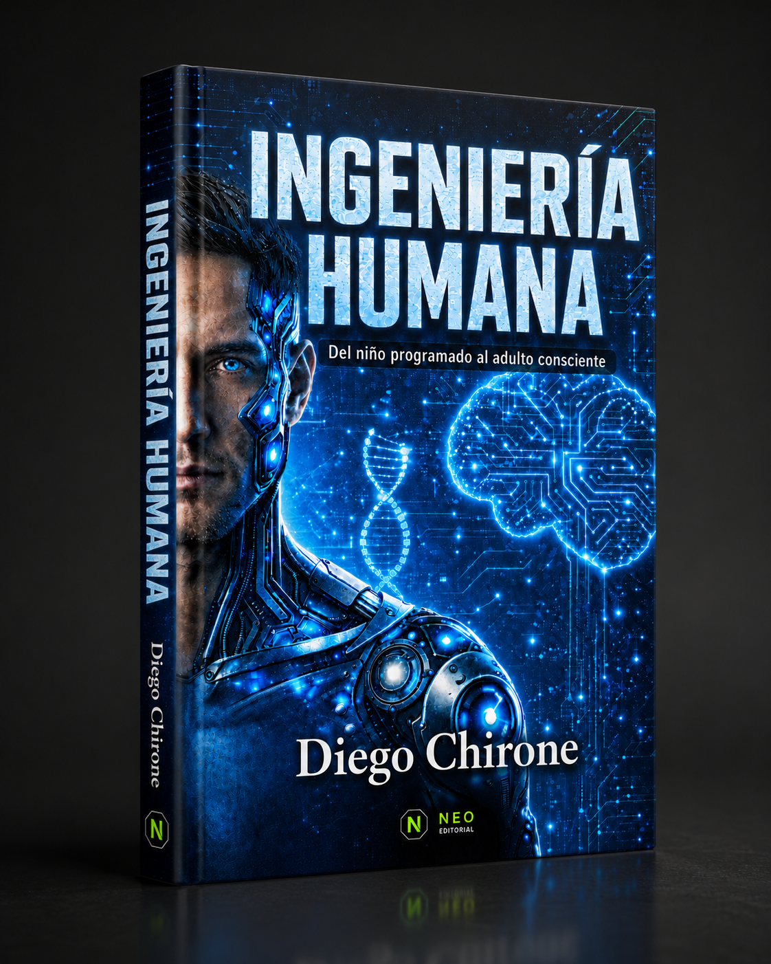 Mockup de la portada del libro Ingeniería Humana, de Diego Chirone